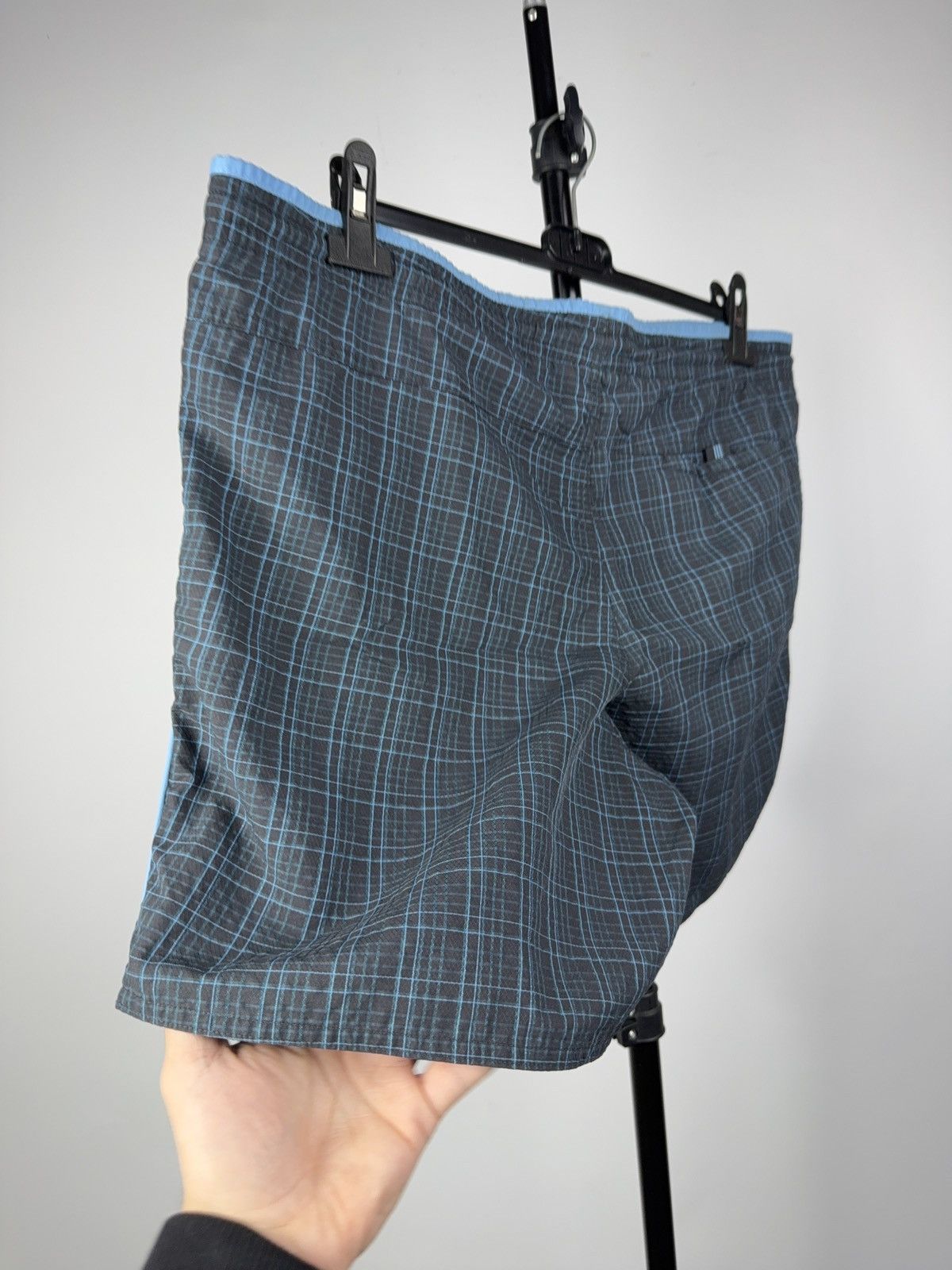 Adidas Adidas Checkered Swim Shorts Blue Trim Men’s L Mesh Lining Size US 34 / EU 50 - 6 Thumbnail