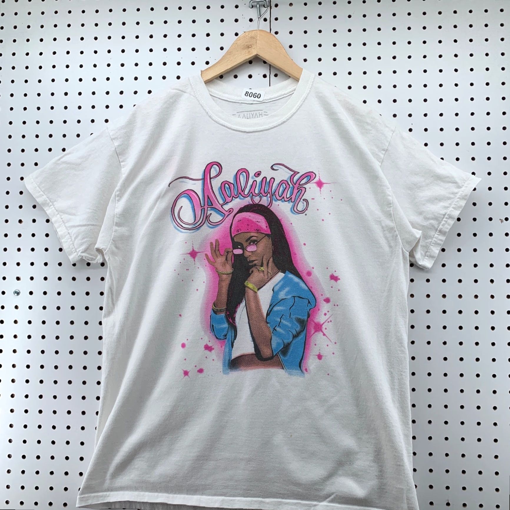 Vintage Aaliyah Shirt White Crew Neck Short Sleeve Regular Fit Mens L Ripple Junction Airbrush Logo 90s Music Size US L / EU 52-54 / 3 - 4 Thumbnail