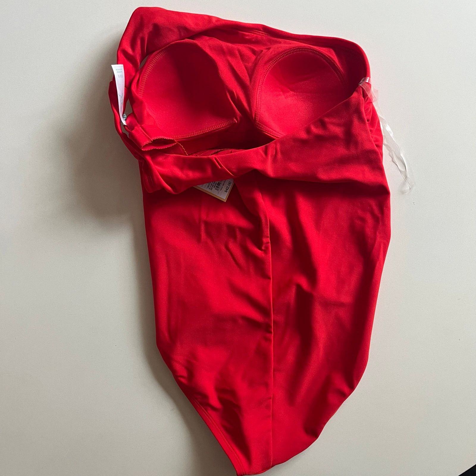 Unknown London KONA SOL NWT One Piece Swimsuit, Medium, Red One Shoulder Size ONE SIZE - 8 Thumbnail