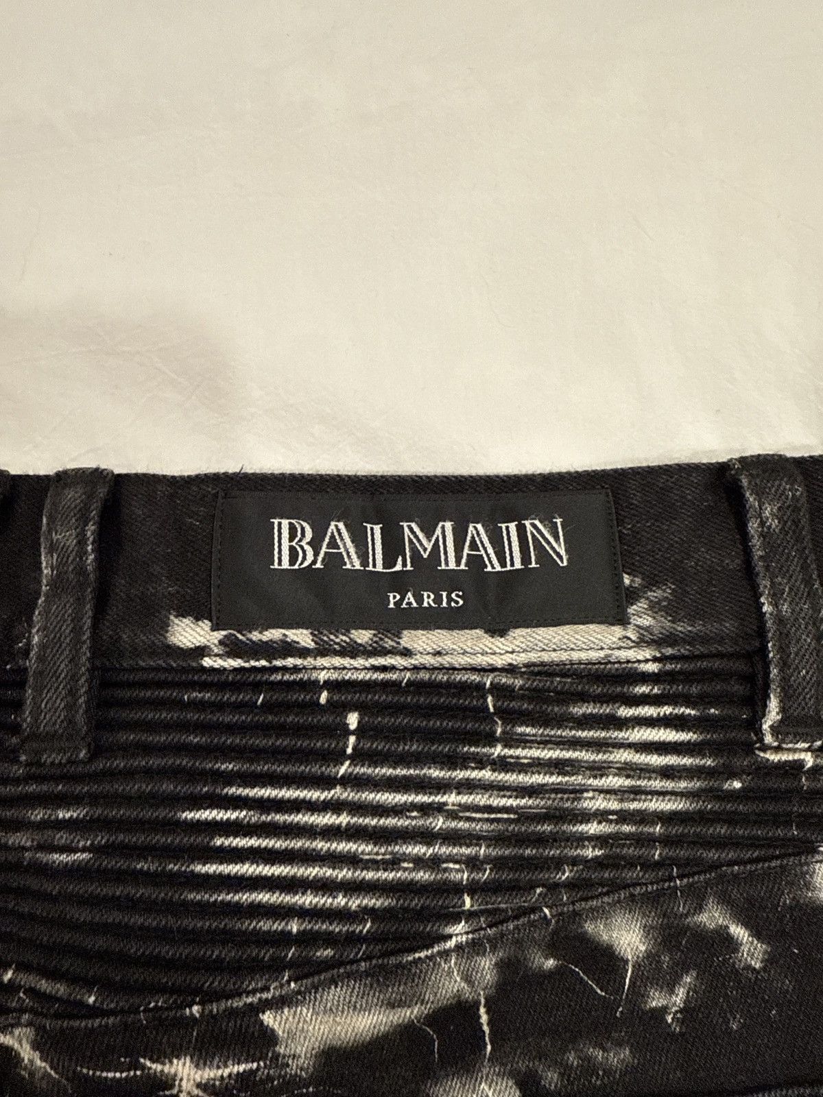 Balmain Balmain Black White Marble Biker Skinny Jeans Size US 29 - 4 Thumbnail