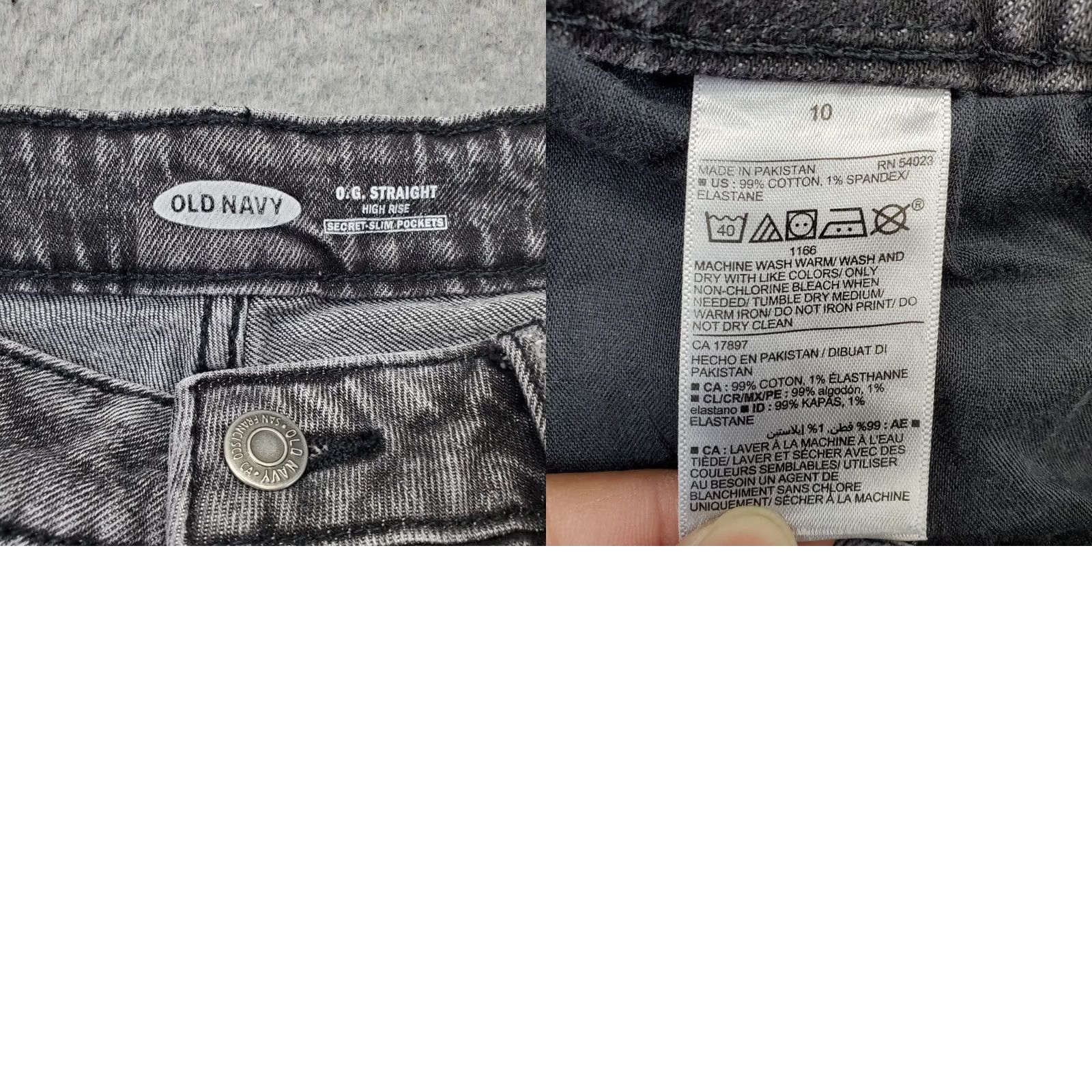 Old Navy Old Navy Jeans Womens 10 Black Denim Secret Slim Pockets High Rise OG Straight Jeans Womens 10 Black Denim Slim Straight Size 32" / US 10 / IT 46 - 8 Thumbnail