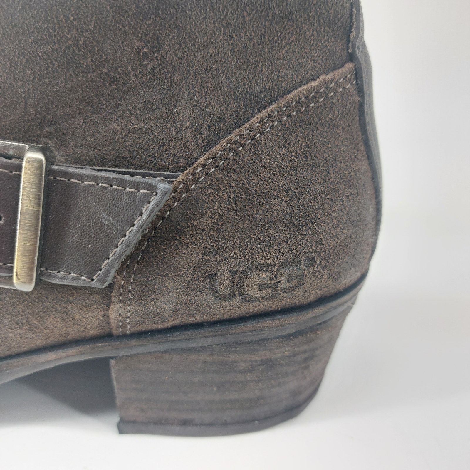 Ugg Ugg Wright Belted Brown Suede Leather Booties Womens Sz 8.5 Size US 8.5 / IT 38.5 - 3 Thumbnail