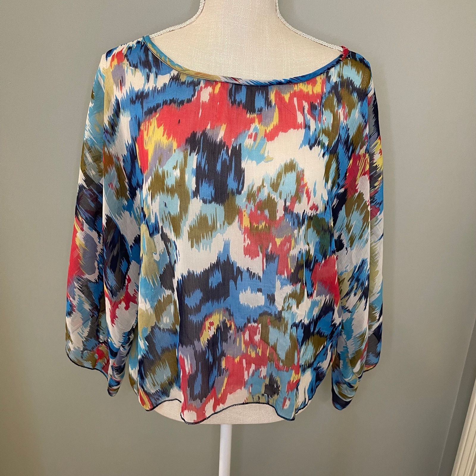 Vintage Havana Vintage Havana Sheer Floral Rayon Blouse, M Size M / US 6-8 / IT 42-44 - 2 Thumbnail