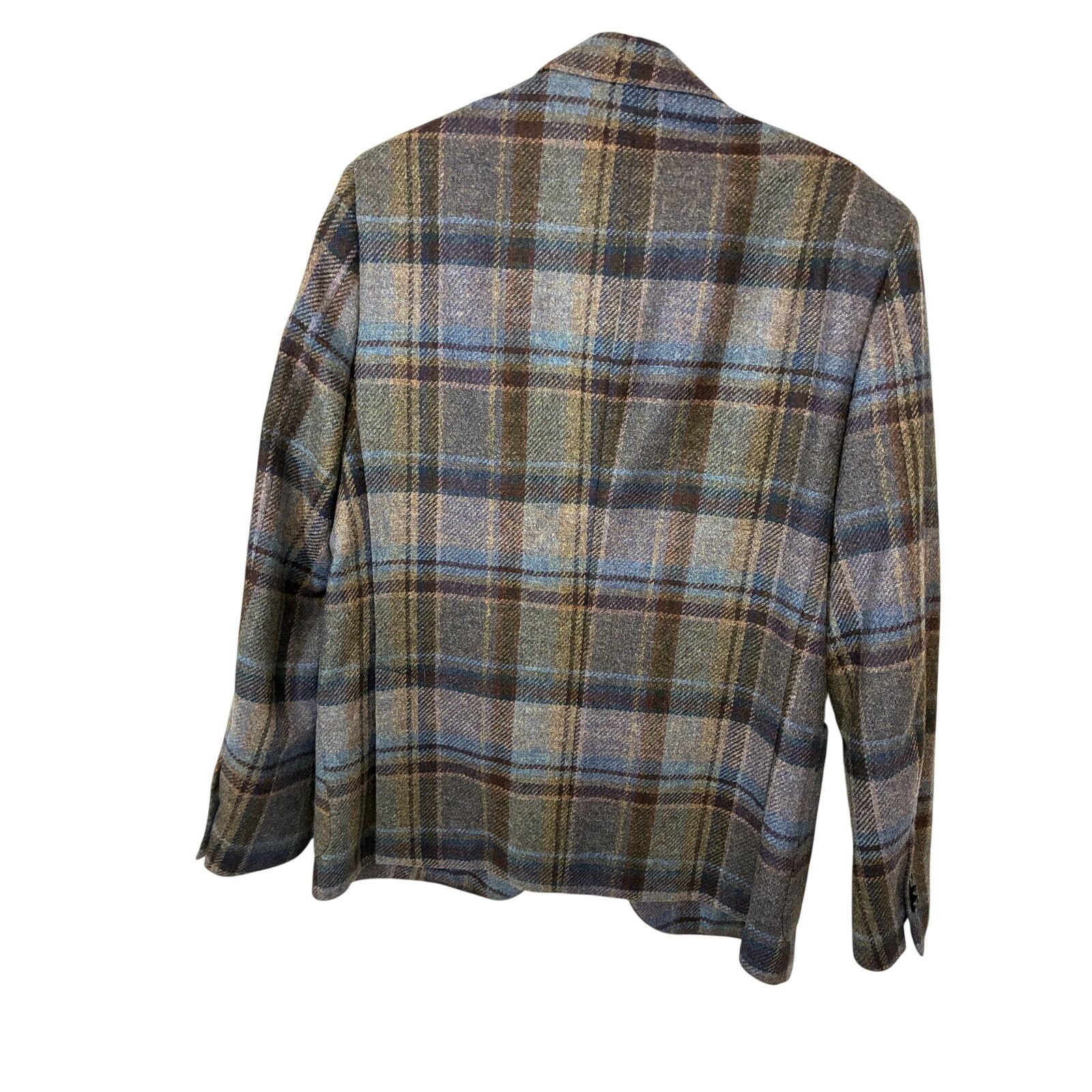Angelo Nardelli NWOT Angelo Nardelli Plaid Blue Check Wool Blazer Men's 52 Size XXL / US 16-18 / IT 52-54 - 6 Thumbnail