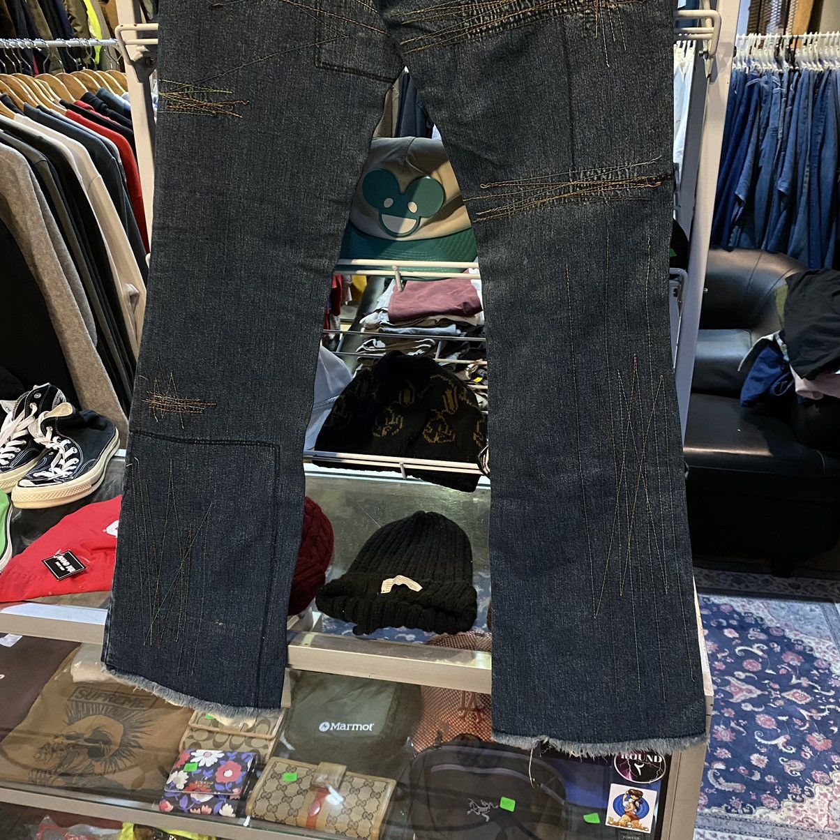 Hysteric Glamour VINTAGE 00’s Hysteric Glamour Landom Stitched Flare Denim Size 26" / US 2 / IT 38 - 9 Thumbnail
