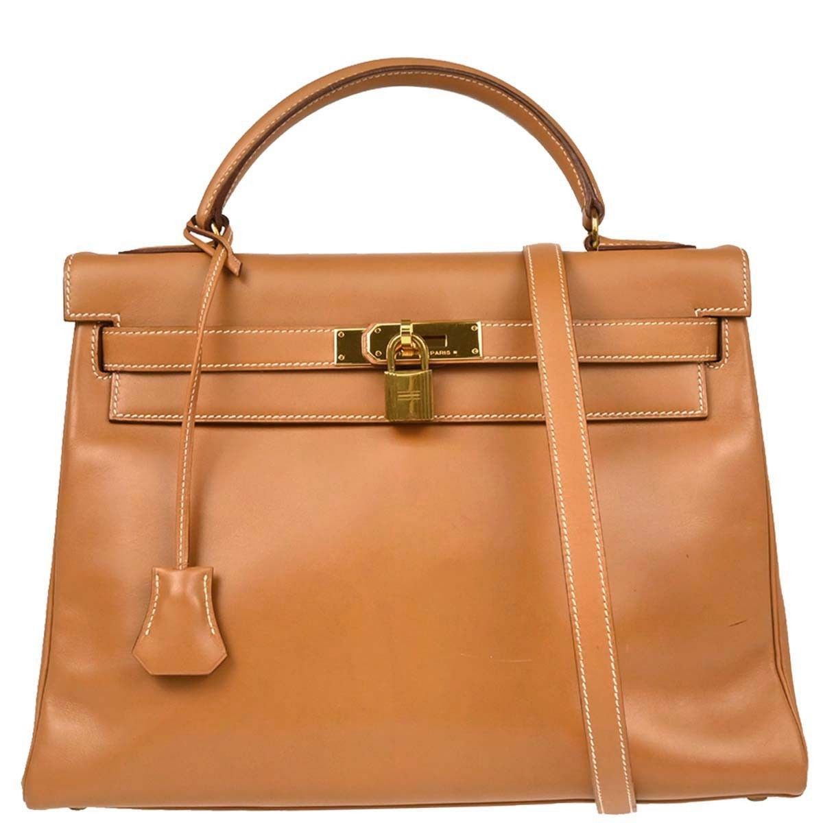 Hermes Hermes Kelly Handbag Brown Chamonix with Gold Hardware Size ONE SIZE - 1 Thumbnail