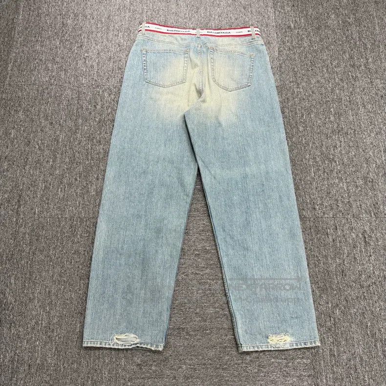 Balenciaga Balenciaga size L Logo Belted Denim Pants Size US 27 - 5 Thumbnail