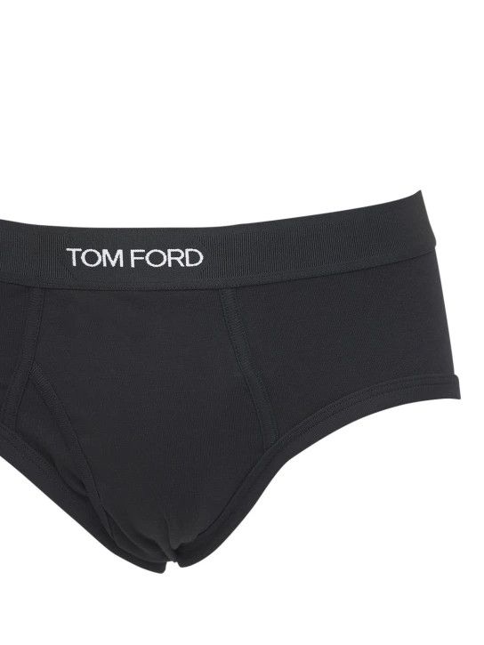 Tom Ford o1lsvrm0525 Size: M/Logo Stretch Cotton Briefs in Black Size ONE SIZE - 3 Thumbnail
