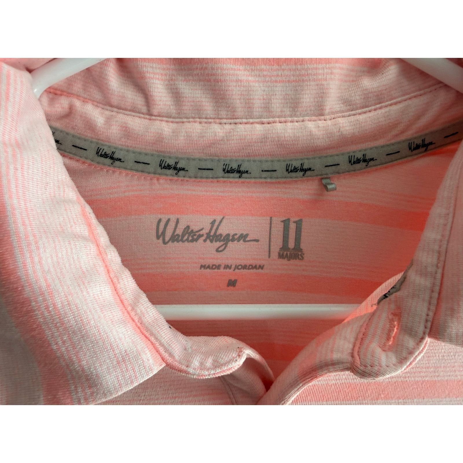 Callaway Golf Walter Hagen Performance Golf Polo – Peach/Pink Stripe – M Size US M / EU 48-50 / 2 - 2 Thumbnail