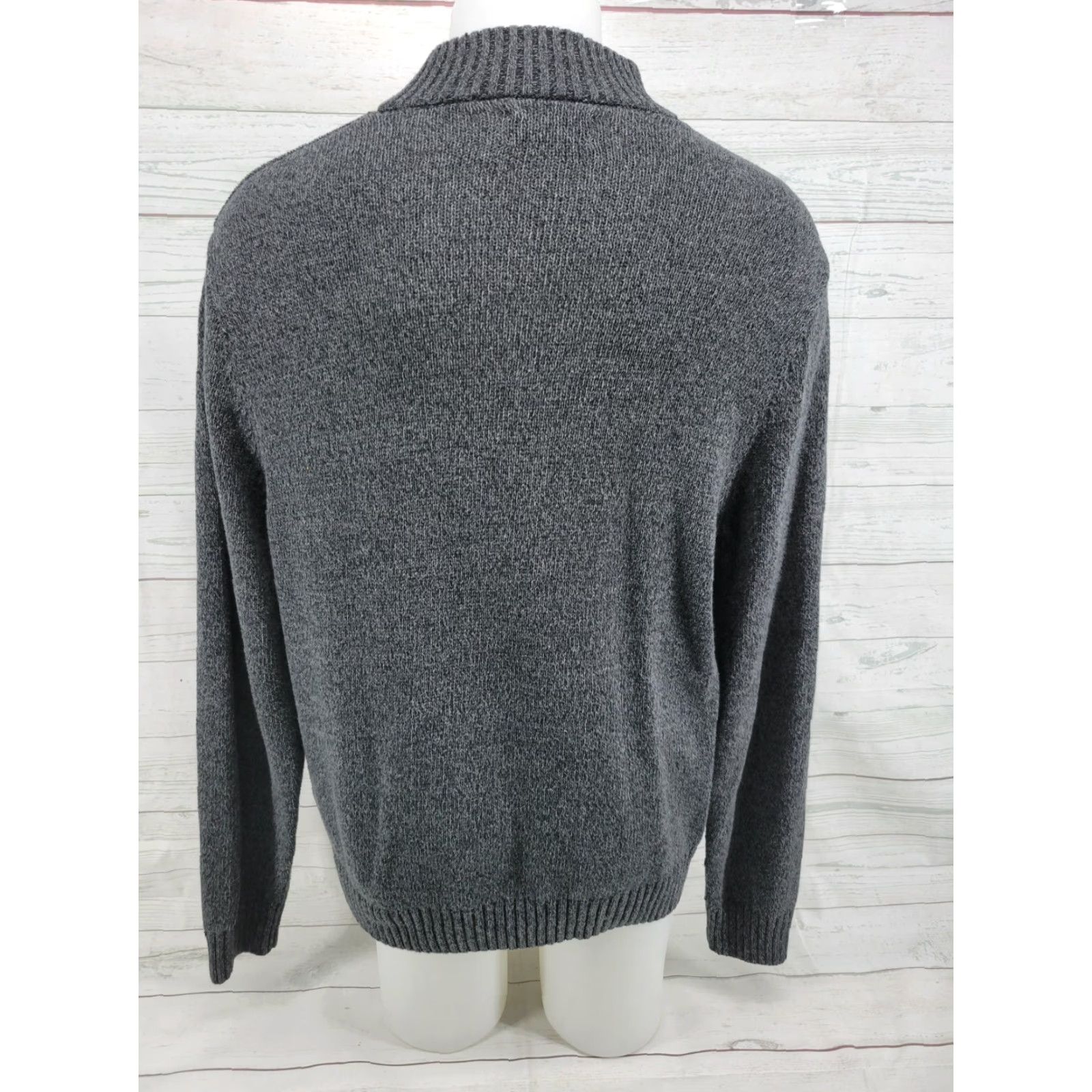 Chaps Chaps Sweater 3 Button Cotton Men's Large Gray Knit Mock Neck Button Accents Vintage No Size US L / EU 52-54 / 3 - 6 Thumbnail