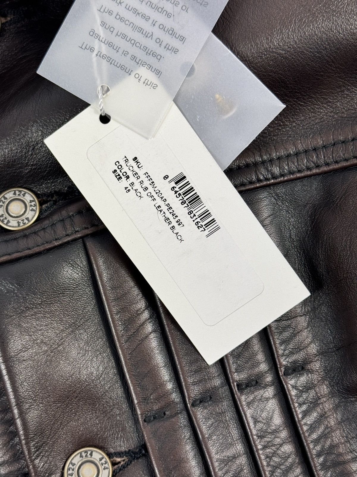 424 TRUCKER RUB OFF LEATHER JACKET Size US M / EU 48-50 / 2 - 14 Thumbnail