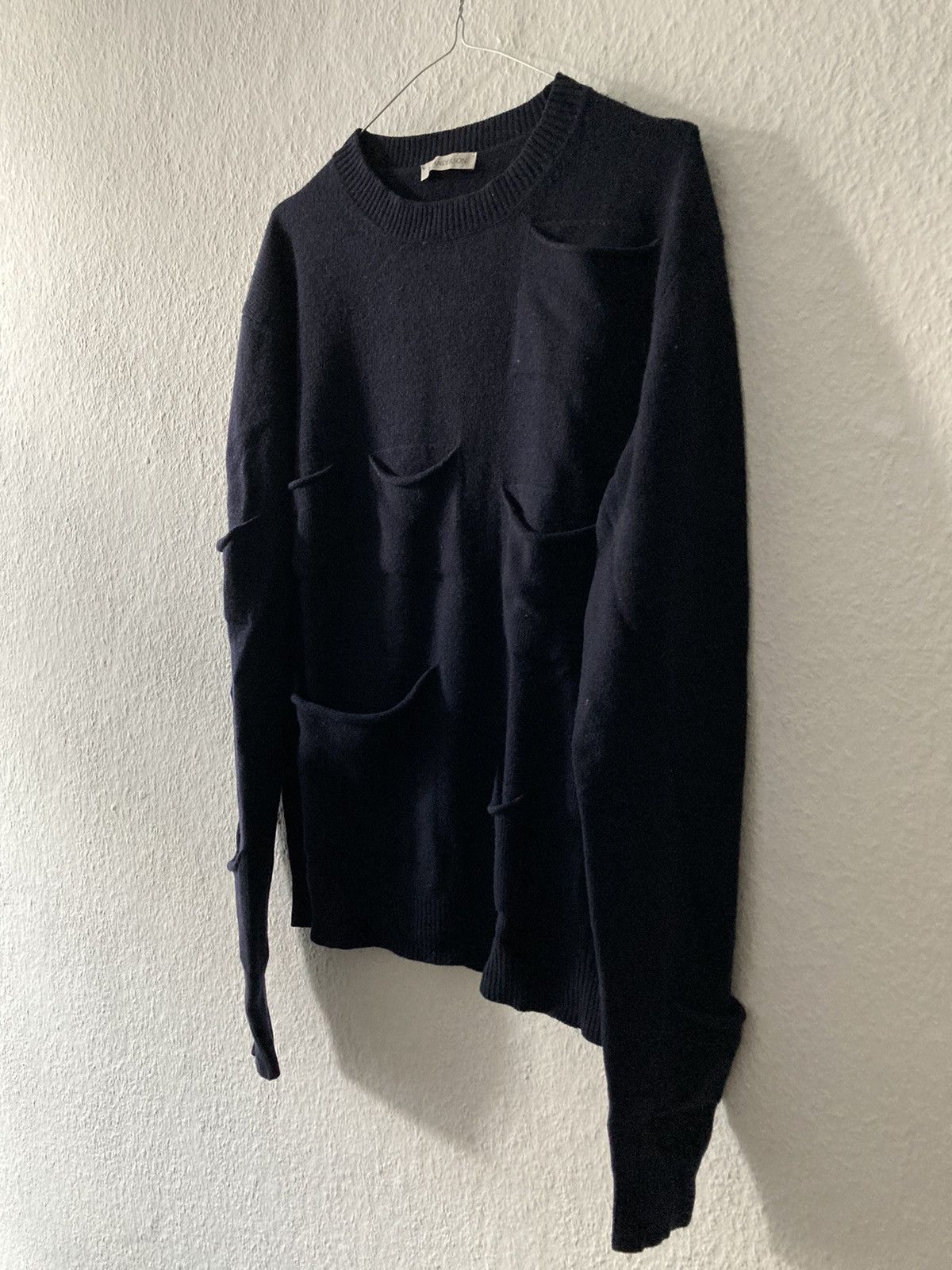 JW Anderson JW Anderson Navy Multi-Pocket Cashmere Wool Sweater Size US M / EU 48-50 / 2 - 2 Thumbnail