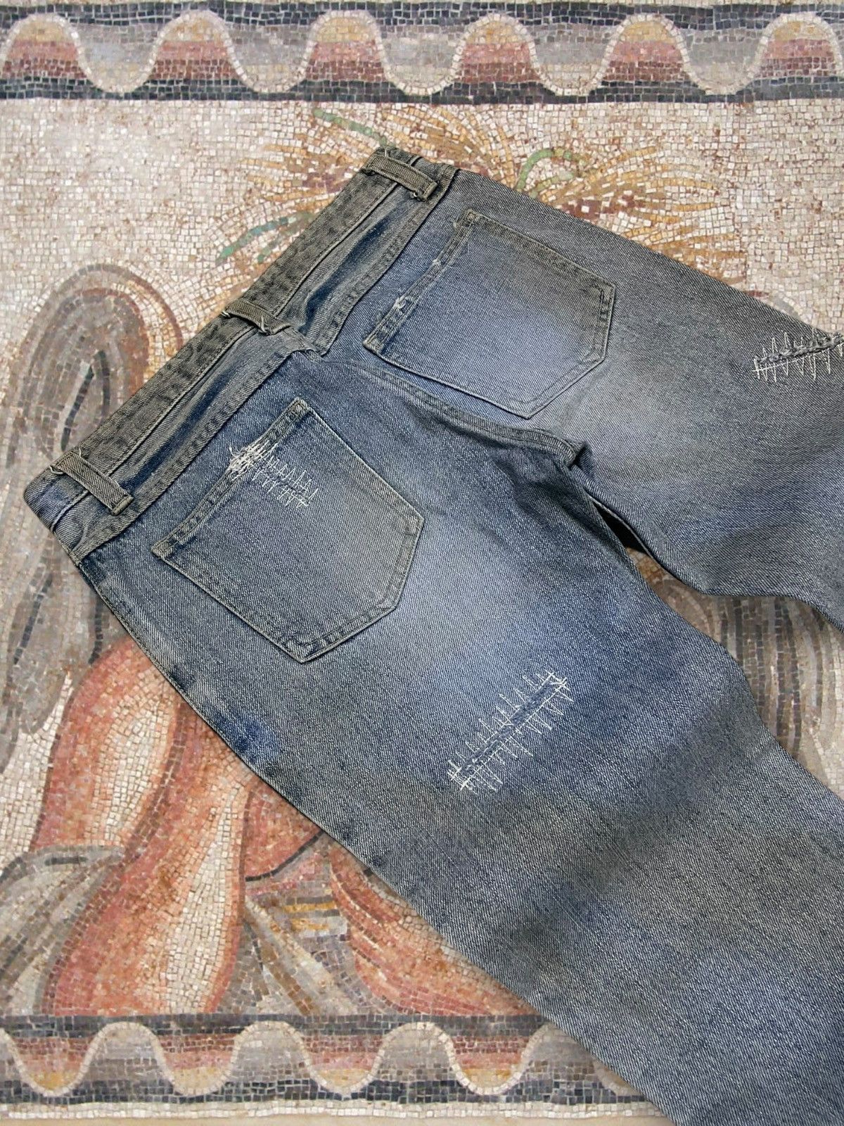 Tornado Mart Vintage 1990s Japan Designer Real Blue Interplanet Flared Size US 28 / EU 44 - 15 Thumbnail