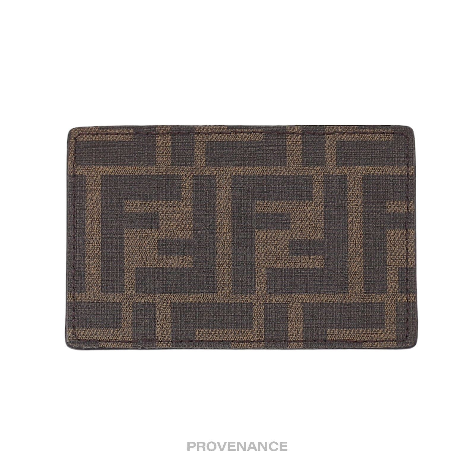 image of Fendi Card Holder Wallet Nm - Ff Zucca Canvas Black, Men's