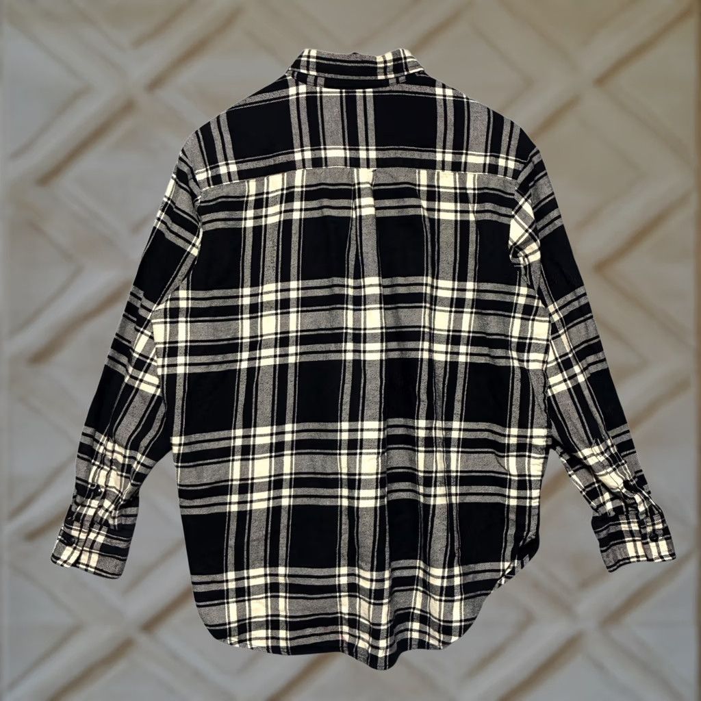Gap GAP Black White Plaid Long Sleeve Button Down Flannel Oversized Shirt Women S Size S / US 4 / IT 40 - 1 Thumbnail