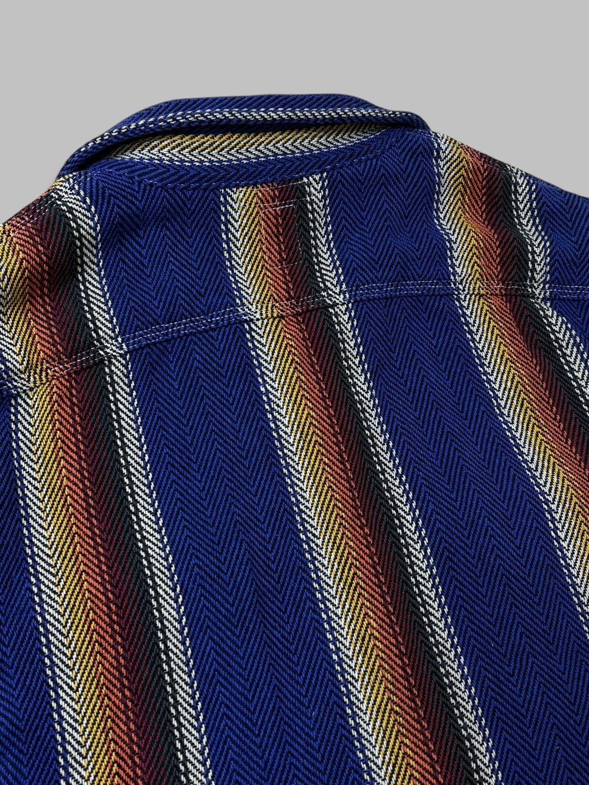 Hiroshi Kato Hiroshi Kato The Brace Long Sleeve Shirt Jacket Striped USA Size US XL / EU 56 / 4 - 13 Thumbnail