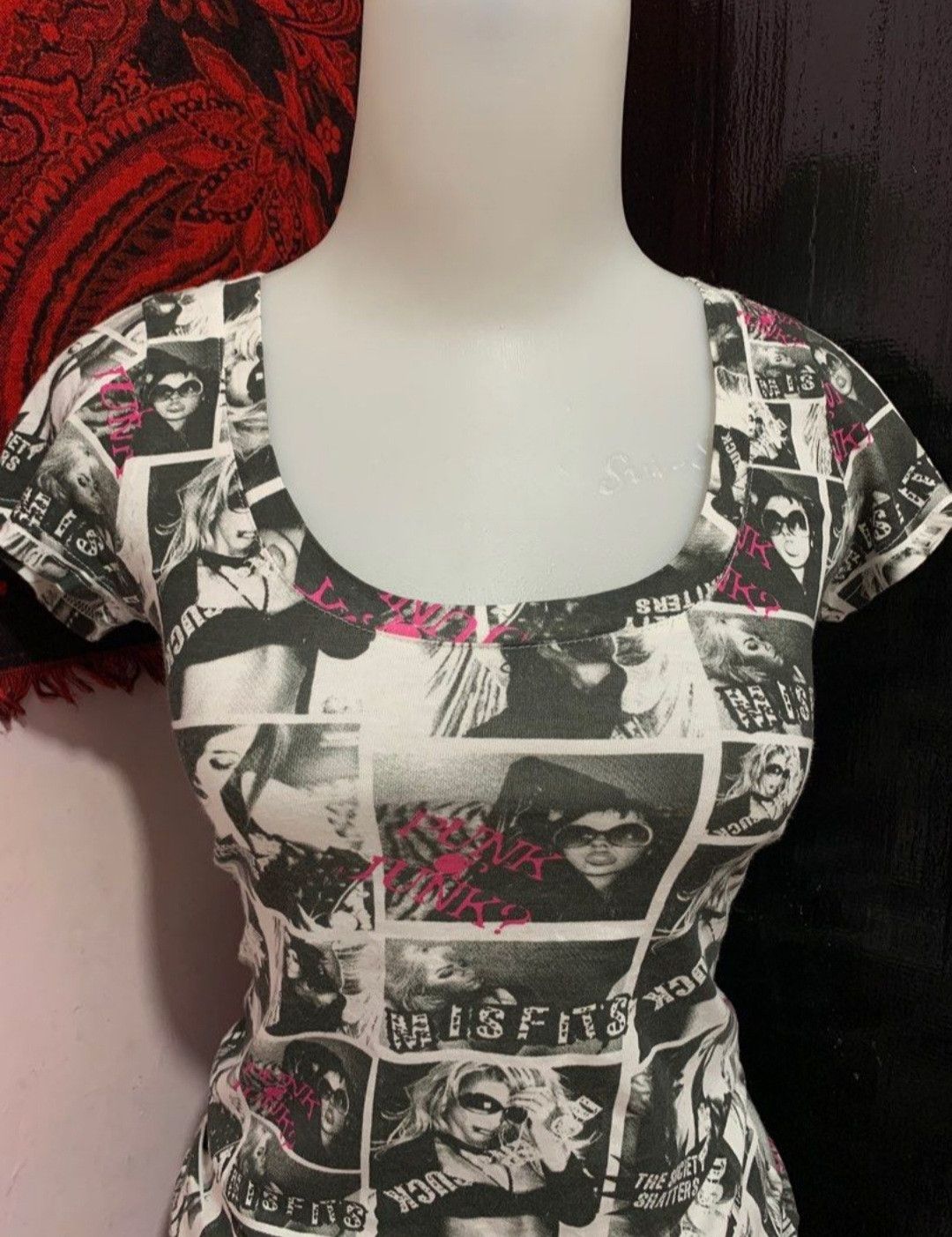 Japanese Brand Y2K Misfits One Way PUNK JUNK AOP T-Shirt Size M / US 6-8 / IT 42-44 - 3 Thumbnail