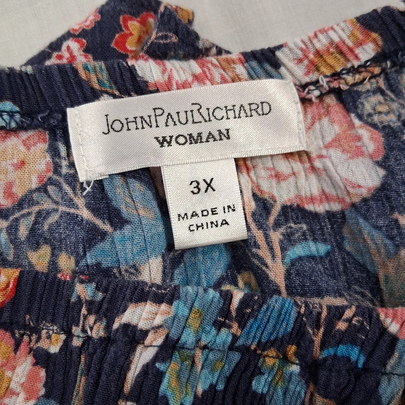 Other John Paul Richard 3X Boho Floral Rayon Blue Crochet Lace Size 3XL / US 20-22 - 3 Thumbnail