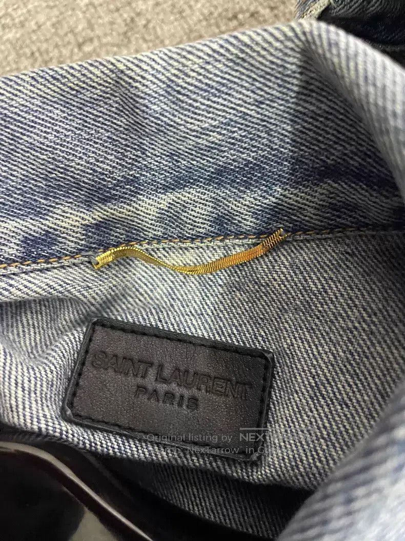 Saint Laurent Paris Saint Laurent Paris Blue Washed Medal Embroidered Denim Ja Size US S / EU 44-46 / 1 - 5 Thumbnail