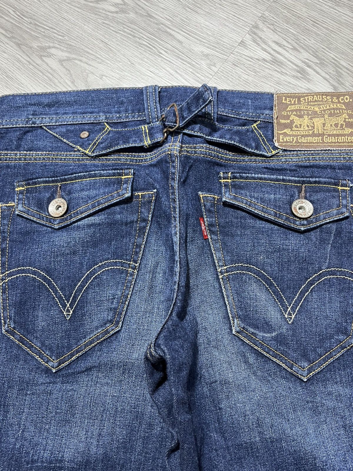 Japanese Brand Vintage Levis Buckleback Bootcut Clawmark Flared Jeans Pants Size US 30 / EU 46 - 17 Thumbnail