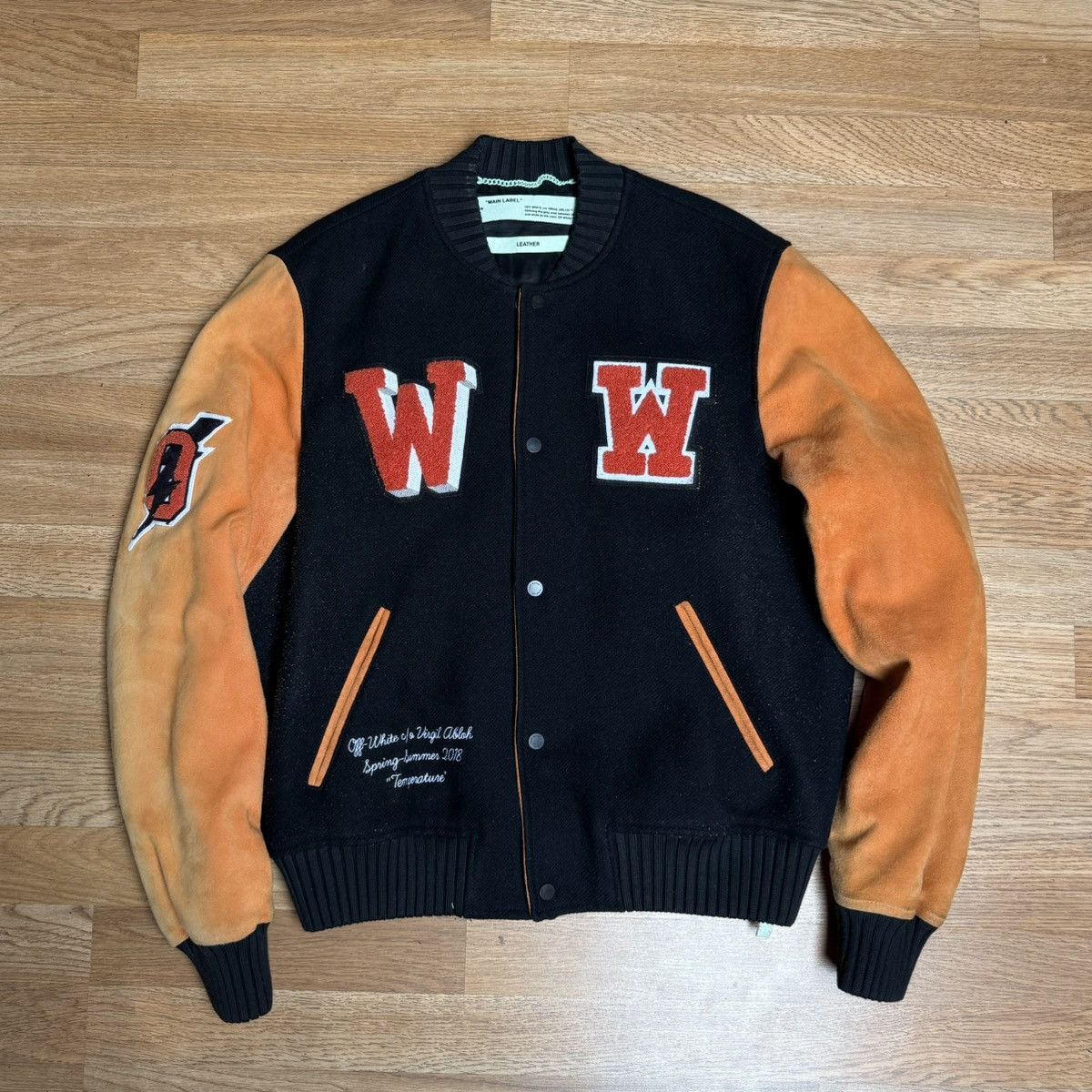 Off-White Off-White Eagle Patch Varsity Jacket Size US L / EU 52-54 / 3 - 1 Thumbnail