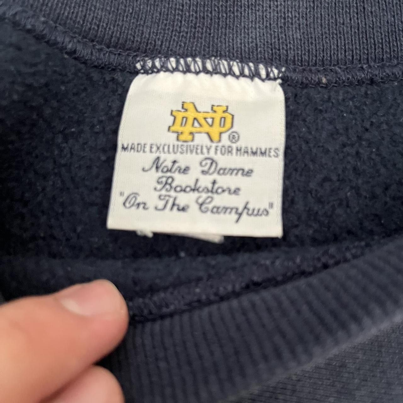 Vintage RARE Notre Dame Made in the USA Reverse Weave Crewneck 1980s Size US L / EU 52-54 / 3 - 3 Thumbnail