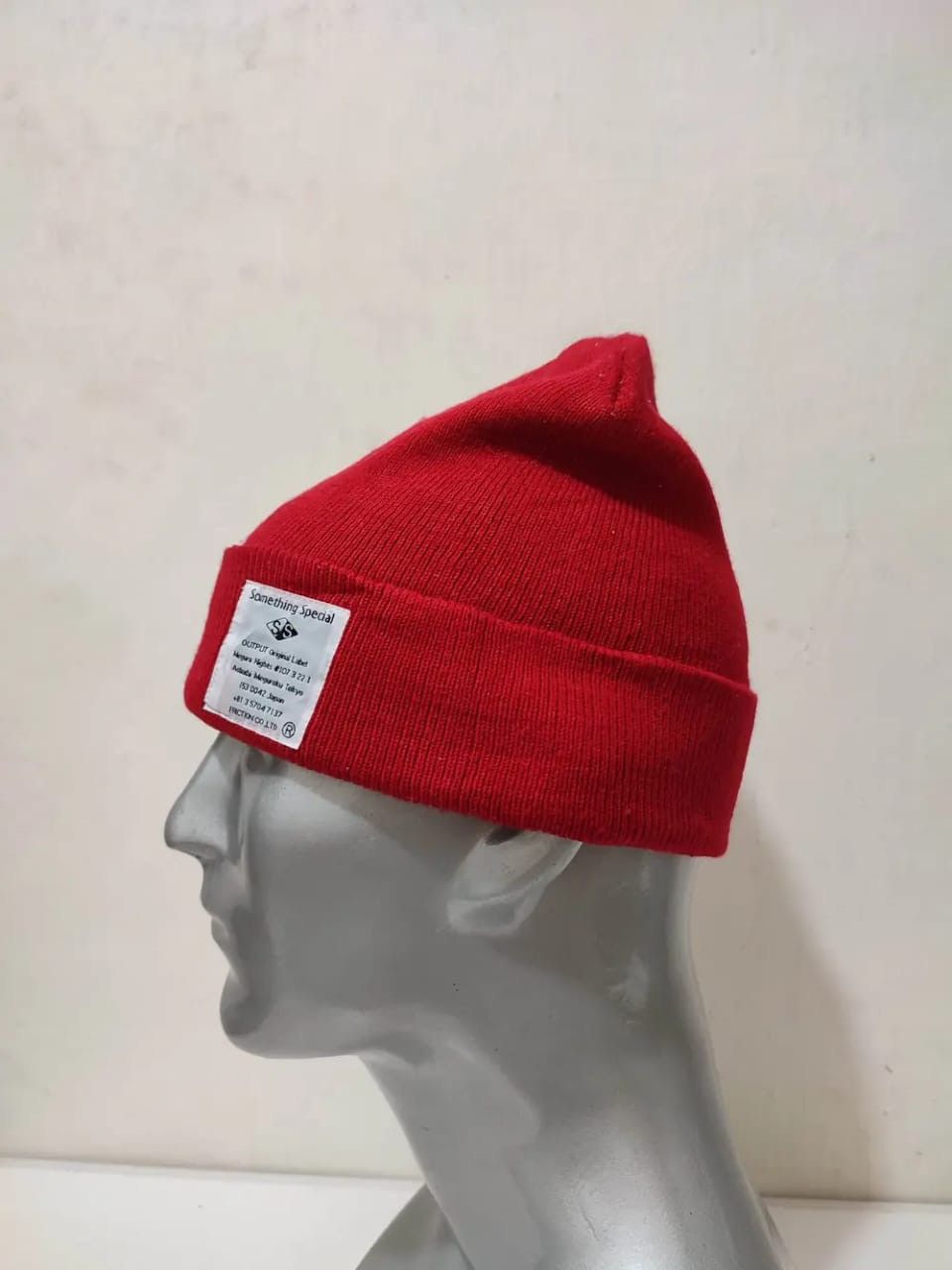 Japanese Brand Friction Co Red Japanese Beanie Hats Size ONE SIZE - 3 Thumbnail
