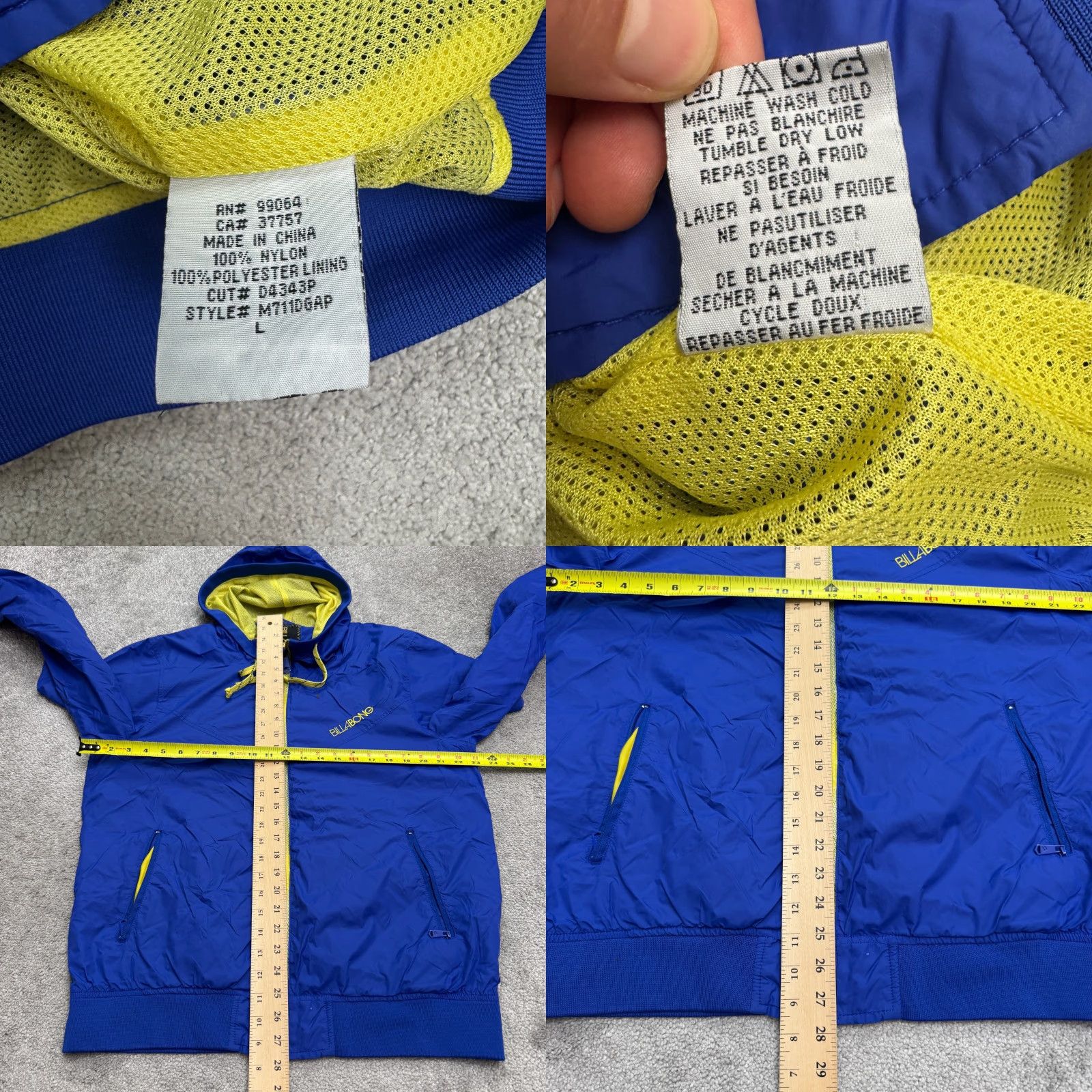 Billabong Billabong Windbreaker Hoodie Jacket Mens Large L Blue 90s Vintage Outdoor Streetwear Casual Size US L / EU 52-54 / 3 - 9 Thumbnail
