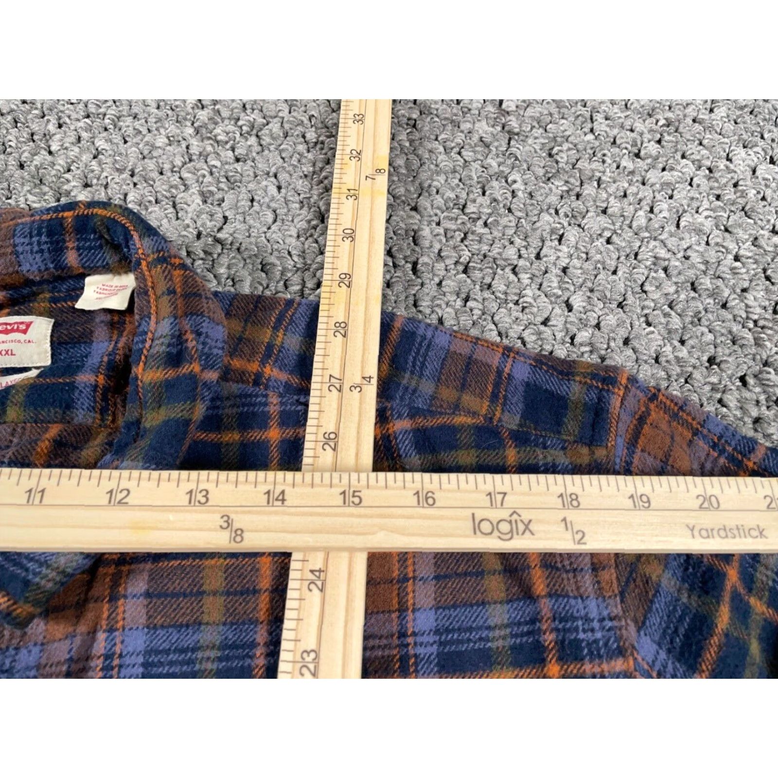 Levi's Levi's Relaxed Fit Flannel Shirt Adult 2XL Brown Blue Plaid Heavyweight Grunge 90s Mens Size US XXL / EU 58 / 5 - 6 Thumbnail