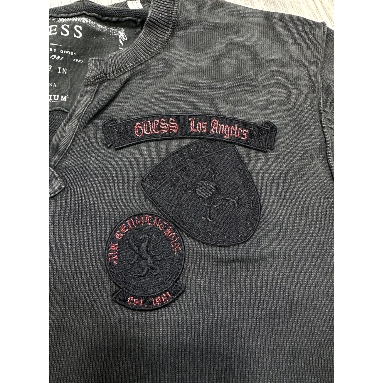 Guess VINTAGE Guess Gray Sweatshirt Pullover Long Sleeve Cotton Logo Patches Sz M Womens Size M / US 6-8 / IT 42-44 - 7 Thumbnail