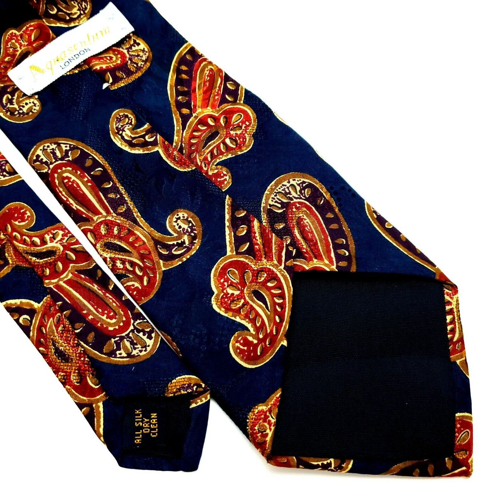 Aquascutum Aquascutum London Silk Tie Blue Paisley Print Size ONE SIZE - 5 Thumbnail