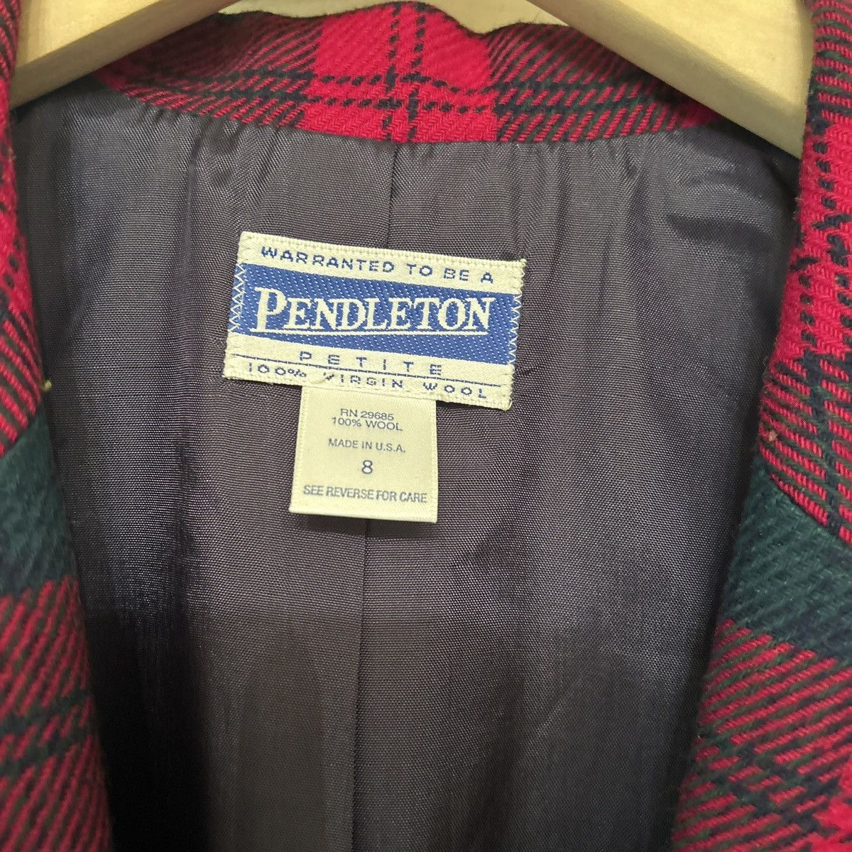 Pendleton Women’s Pendleton Red Plaid 90s Wool Blazer Size M / US 6-8 / IT 42-44 - 4 Thumbnail