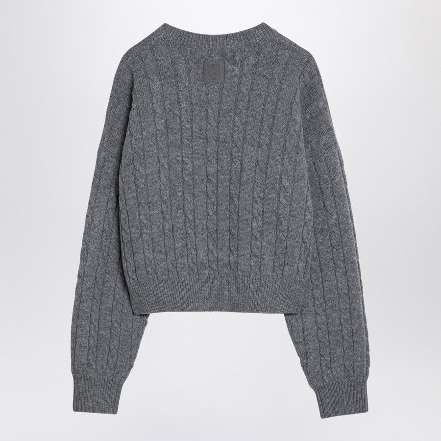Loewe o1d2blof0824 Wool Cable-Knit Jumper in Grey Size S / US 4 / IT 40 - 2 Thumbnail