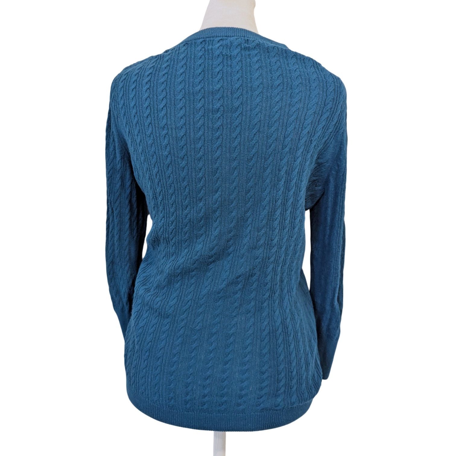 Banana Republic Banana Republic Jewel Tone Blue Cable Knit Sweater Small Size S / US 4 / IT 40 - 5 Thumbnail