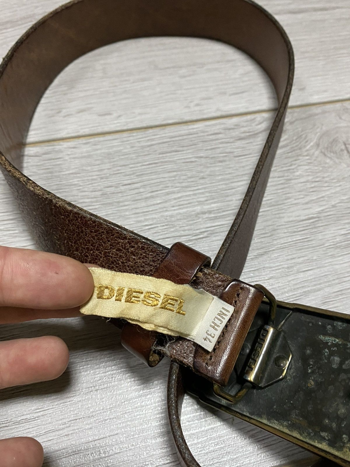 Diesel Diesel big buckle leather belt we make legs look good Size ONE SIZE - 4 Thumbnail