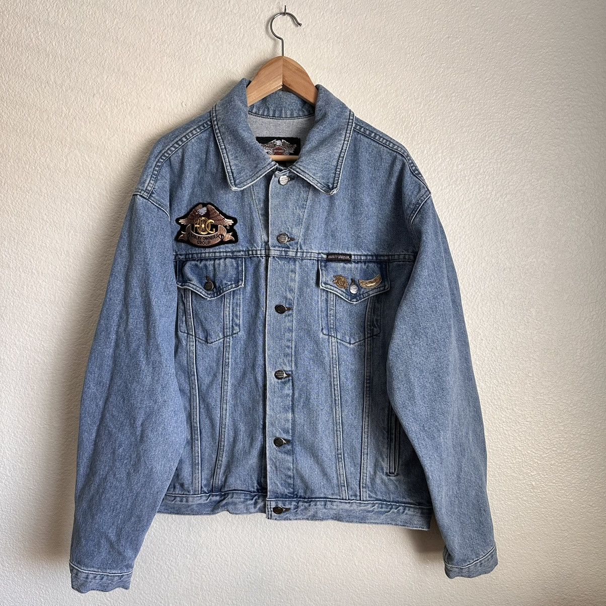 Harley Davidson Vintage Harley Davidson Denim Jacket Motorcycle Size Large L Size US L / EU 52-54 / 3 - 1 Thumbnail
