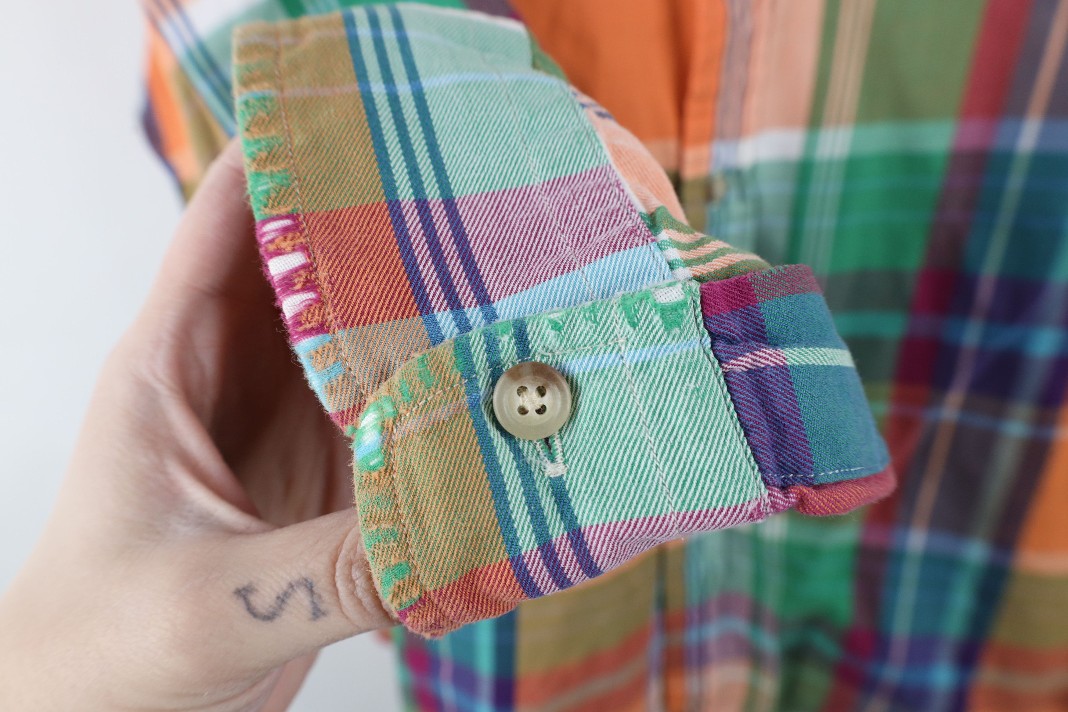 Ralph Lauren × Vintage Vintage 90s Ralph Lauren Rainbow Plaid Button Down Shirt Size US XXL / EU 58 / 5 - 6 Thumbnail