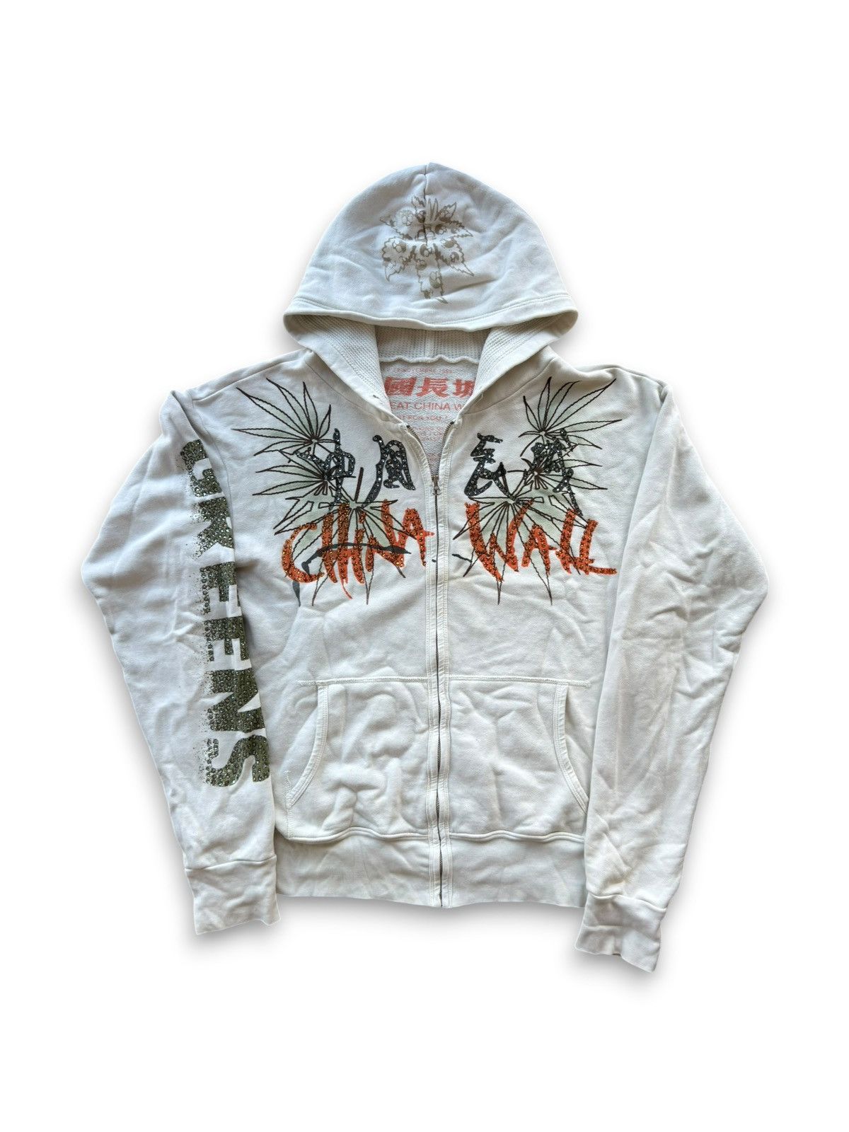 The Great China Wall *RARE* 90s VINTAGE THE GREAT CHINA WALL WEED HOODIE GREENS Size US L / EU 52-54 / 3 - 11 Thumbnail