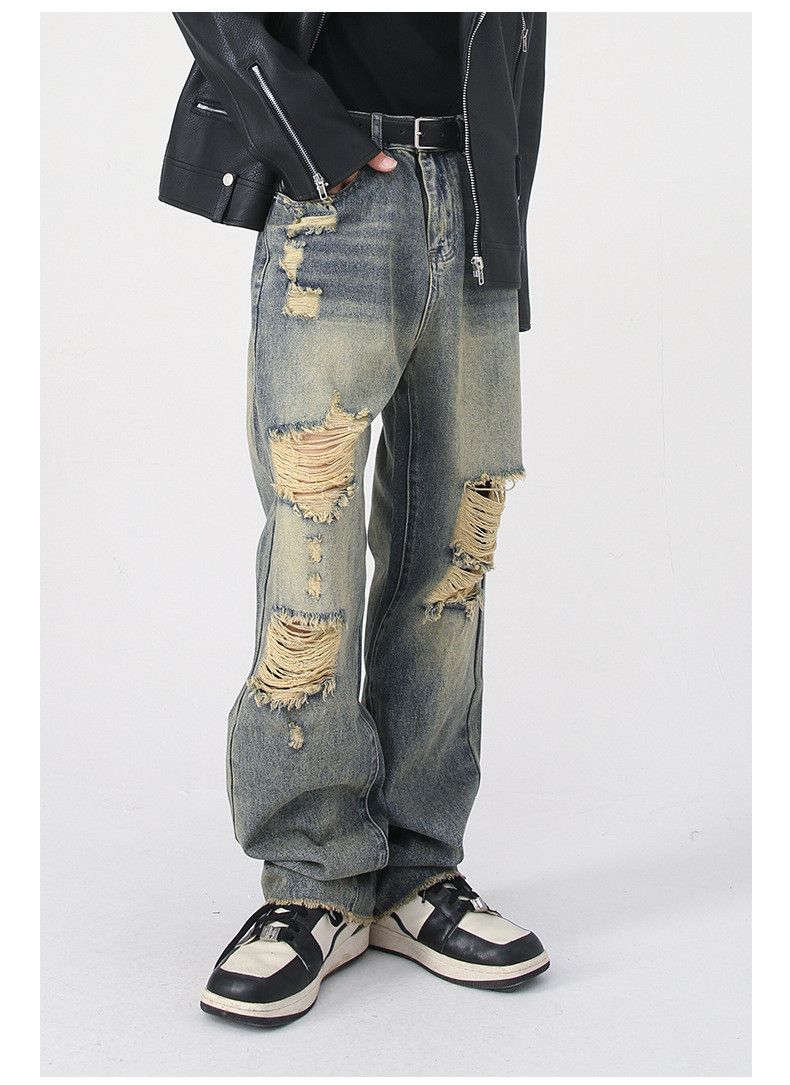 Japanese Brand Vintage distressed washed high street loose ripped jeans Size US 32 / EU 48 - 3 Thumbnail