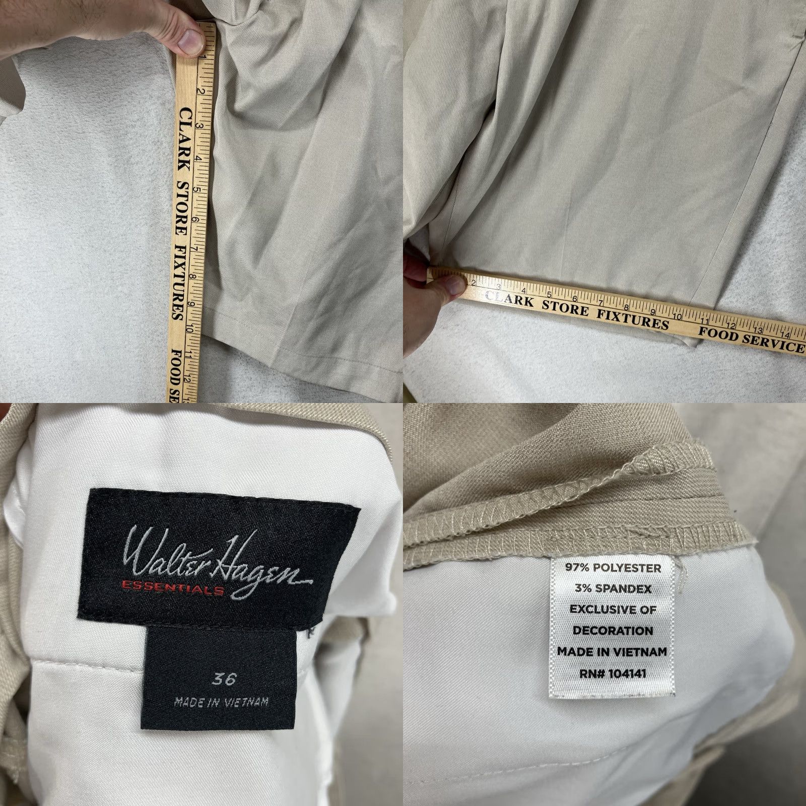 Vintage Walter Hagen Essentials Golf Shorts Men’s 36 (37x10) Light Khaki Stretch Size US 36 / EU 52 - 10 Thumbnail
