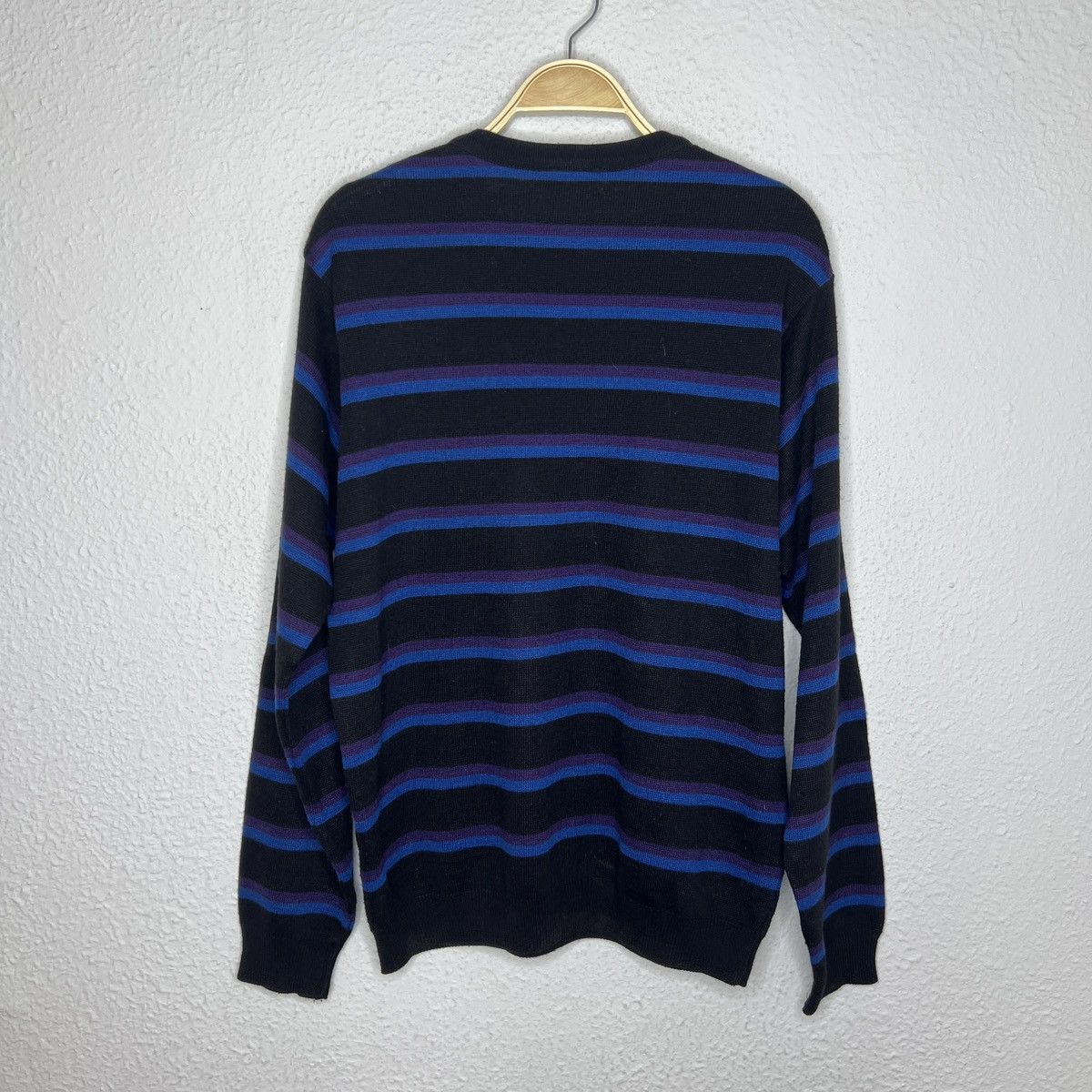 Lacoste Vintage Lacoste Jumper Sweater Knitwear Wool Striped Black Size US L / EU 52-54 / 3 - 6 Thumbnail