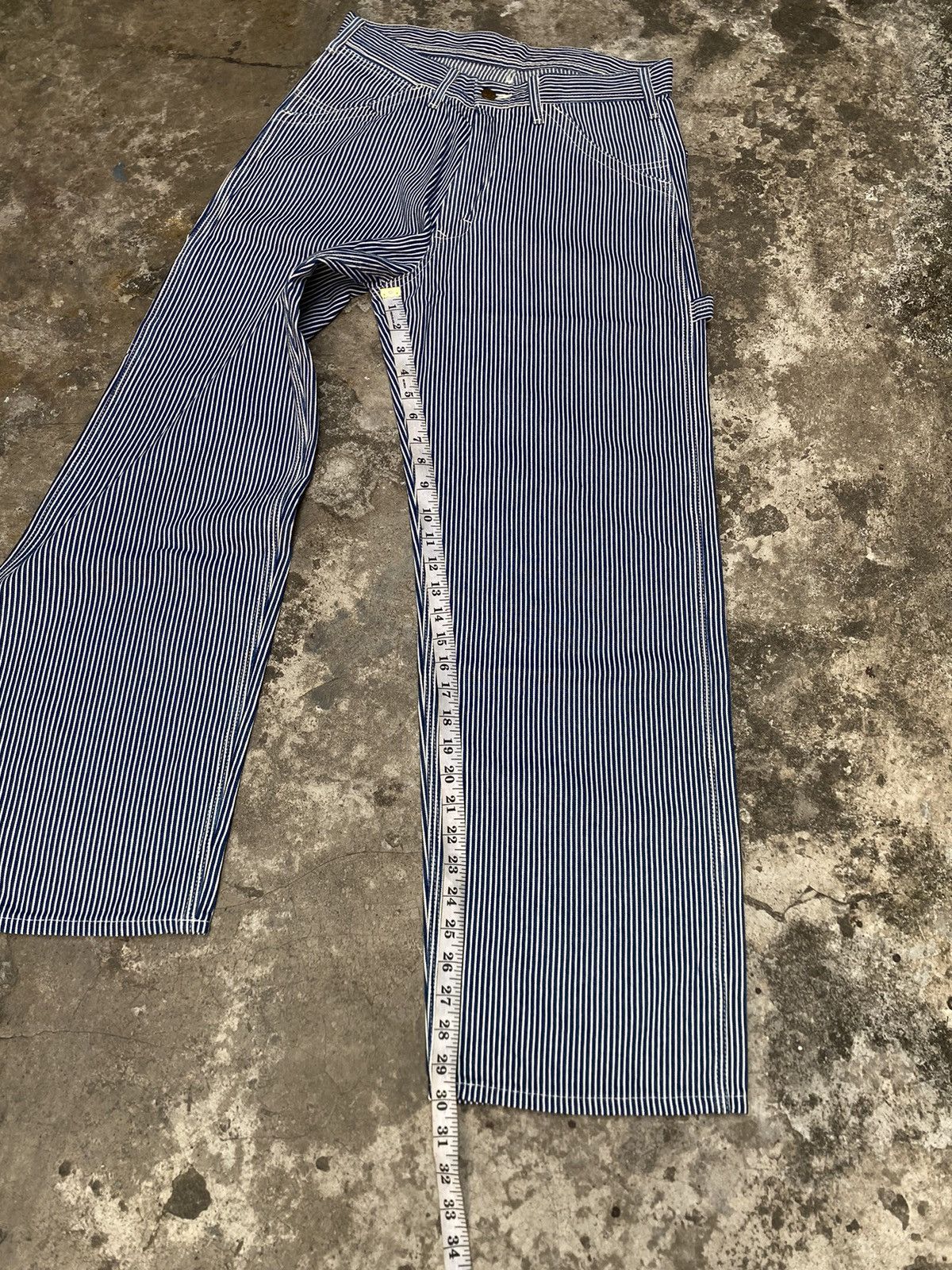 Lee Baggy Lee Hickory Stripe Carpenter Pants Size US 31 - 12 Thumbnail