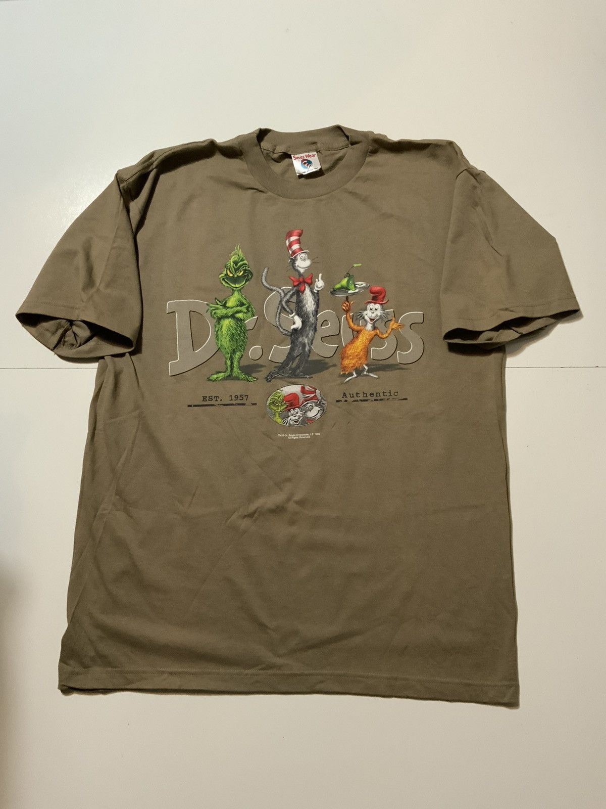 Vintage 1999 Dr. Seuss Wear Cat In The Hat Green Eggs Grinch T-Shirt Size US XL / EU 56 / 4 - 2 Thumbnail