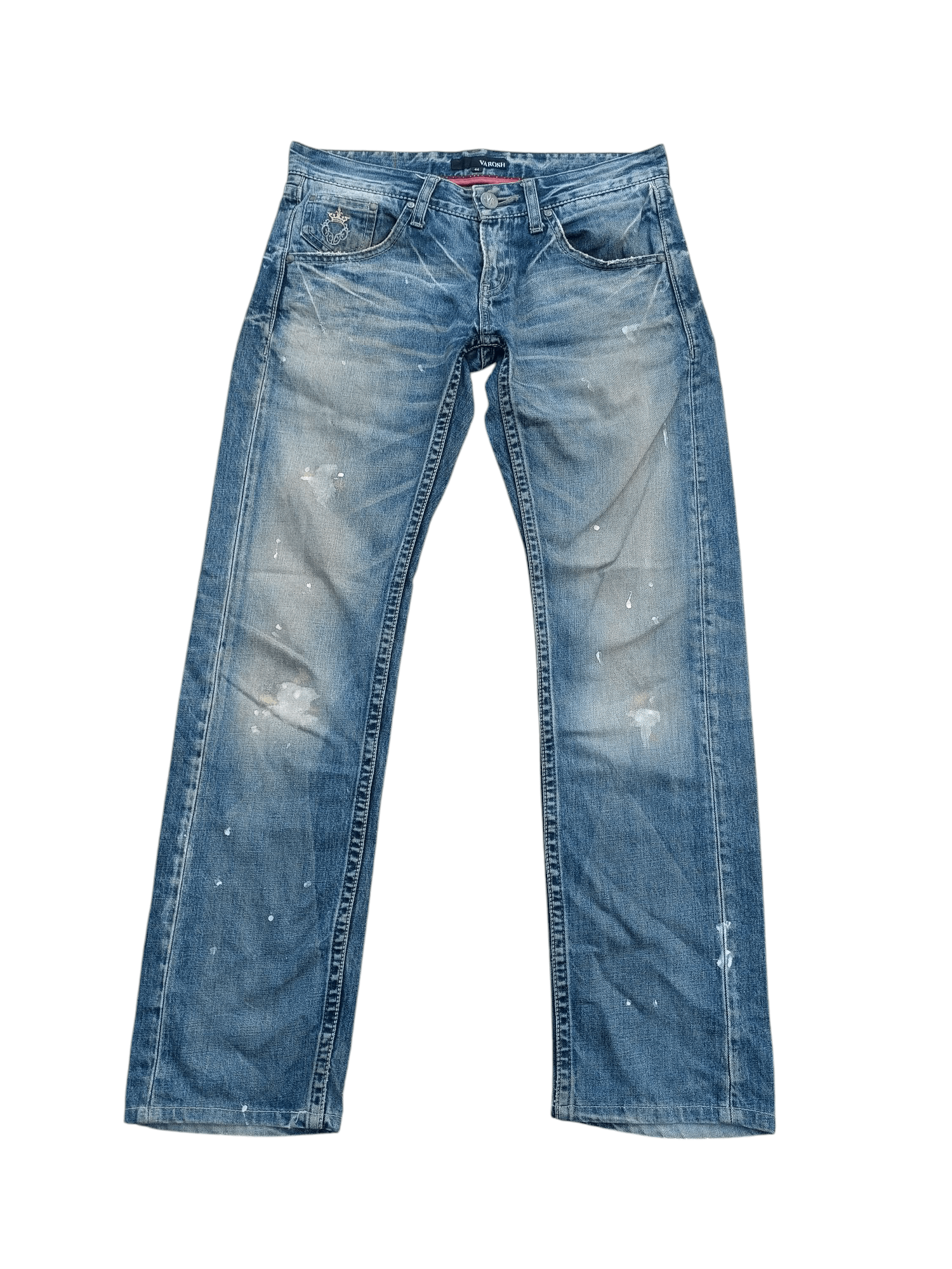 Japanese Brand × Vintage Japanese Varosh Splash Painted Whiskers Faded Denim E221 Size US 32 / EU 48 - 1 Thumbnail