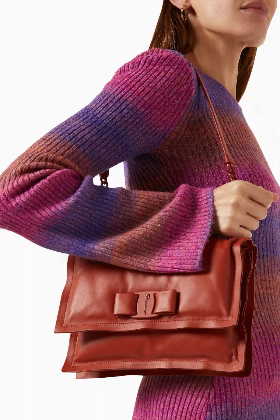 Salvatore Ferragamo o1s1rm1124 Size: OS / Padded Leather Shoulder Bag in Brown Size ONE SIZE - 2 Thumbnail