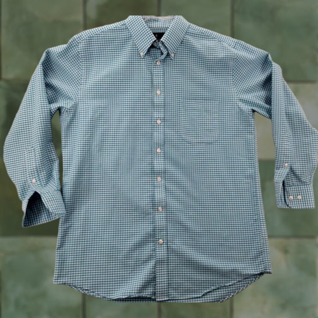 Stafford Stafford Shirt Mens XL Blue Check Lightweight Cotton Dress Shirt Size US XL / EU 56 / 4 - 1 Thumbnail