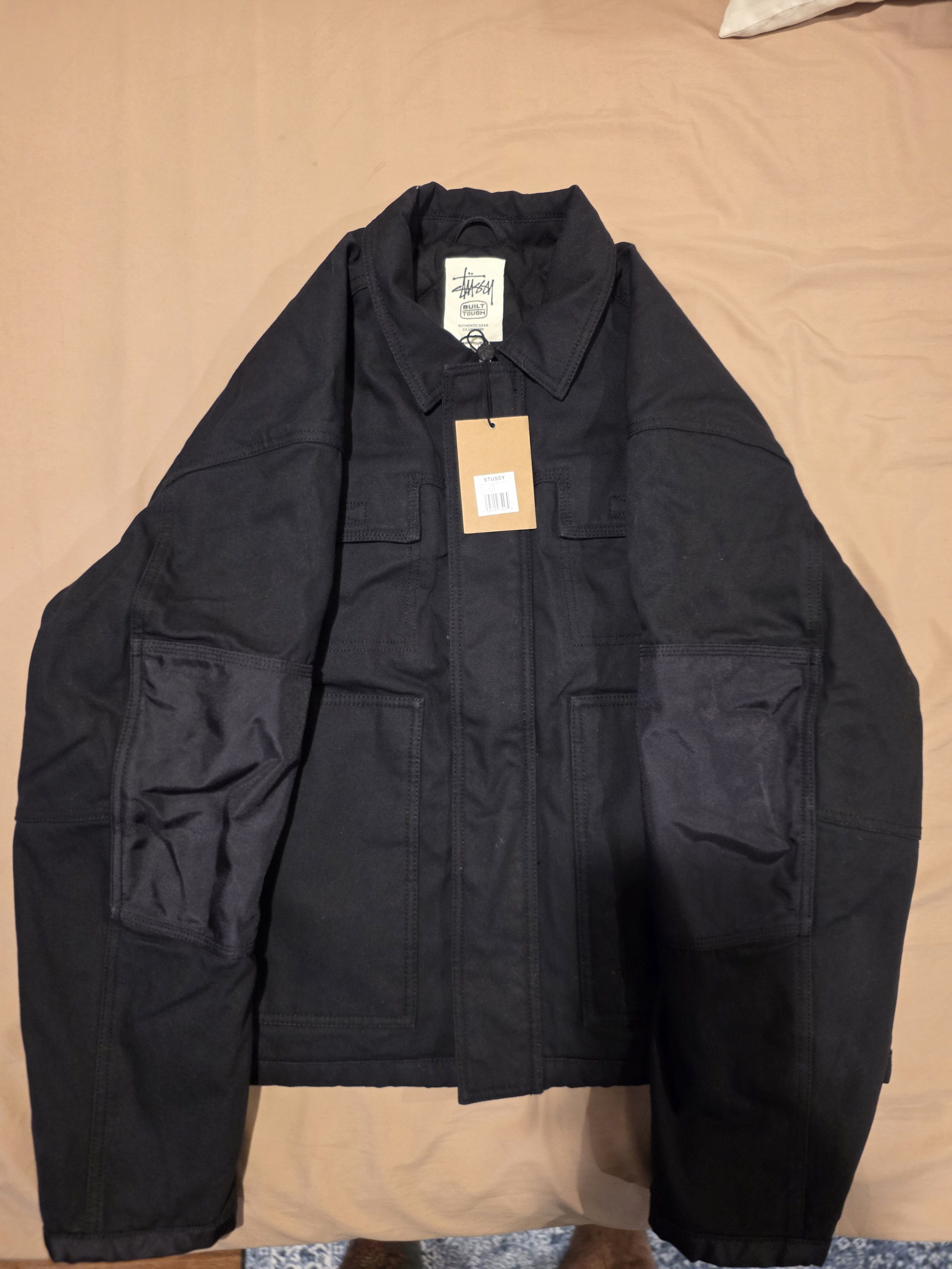 【️@】STUSSY WORK JACKET CONTRAST STITCH Stussy Work Contrast Stitch Jacket Grey Men's - FW24 - US