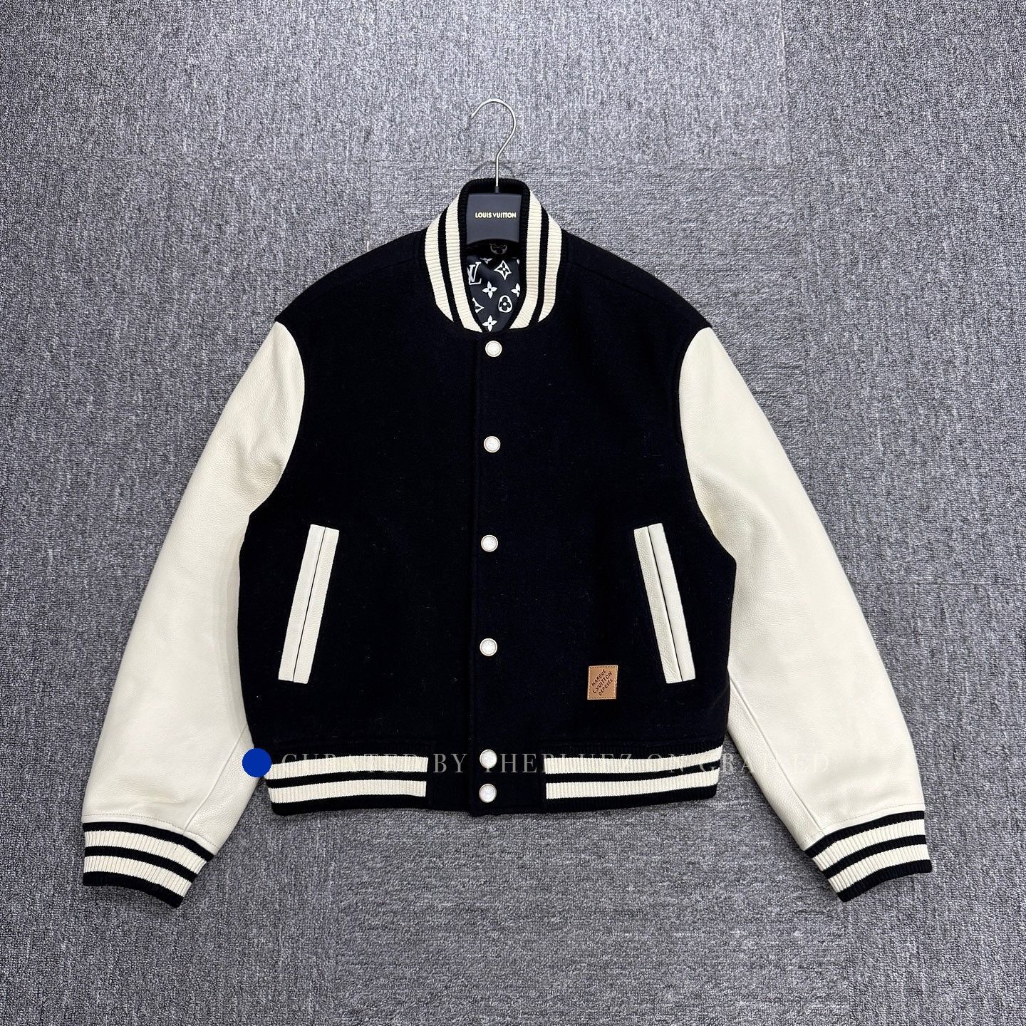 Louis Vuitton Elegant Leather Varsity Jacket in Black Size US M / EU 48-50 / 2 - 1 Thumbnail