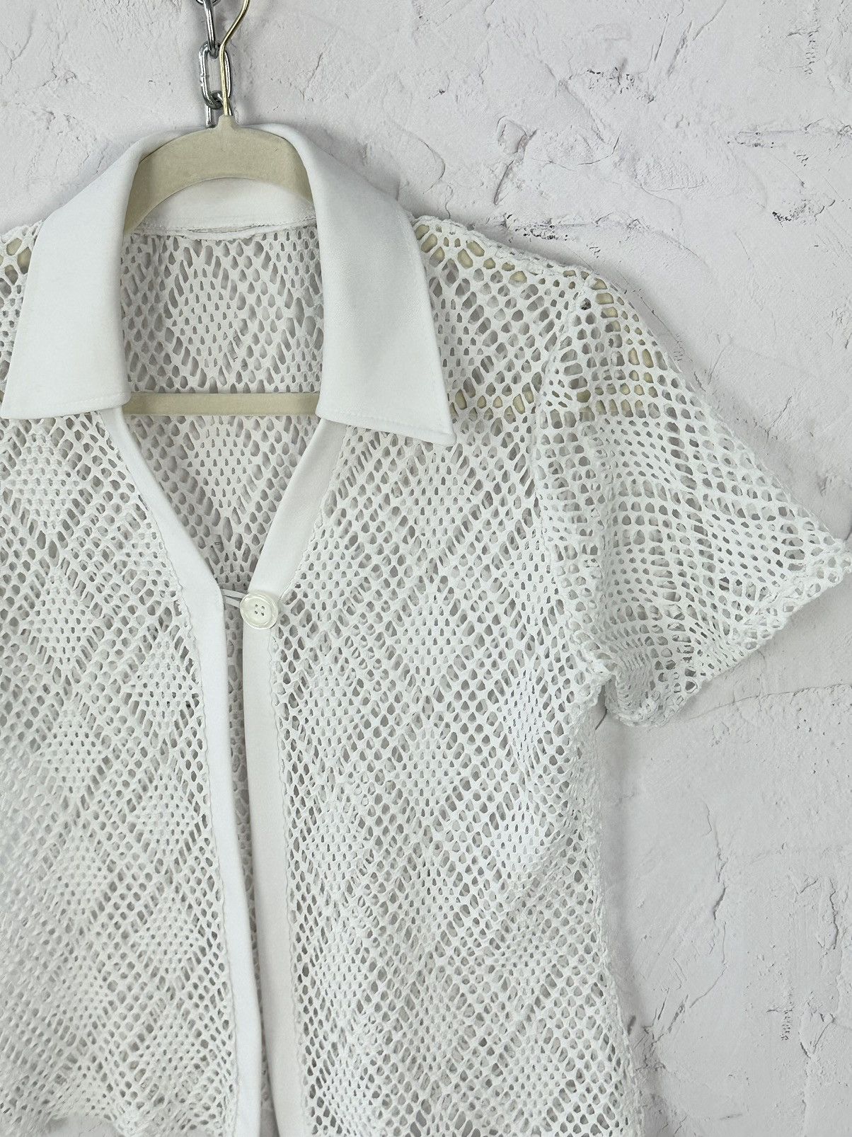Beauty Beast × If Six Was Nine × Vintage Vintage Mesh White Shirt Size M / US 6-8 / IT 42-44 - 2 Thumbnail