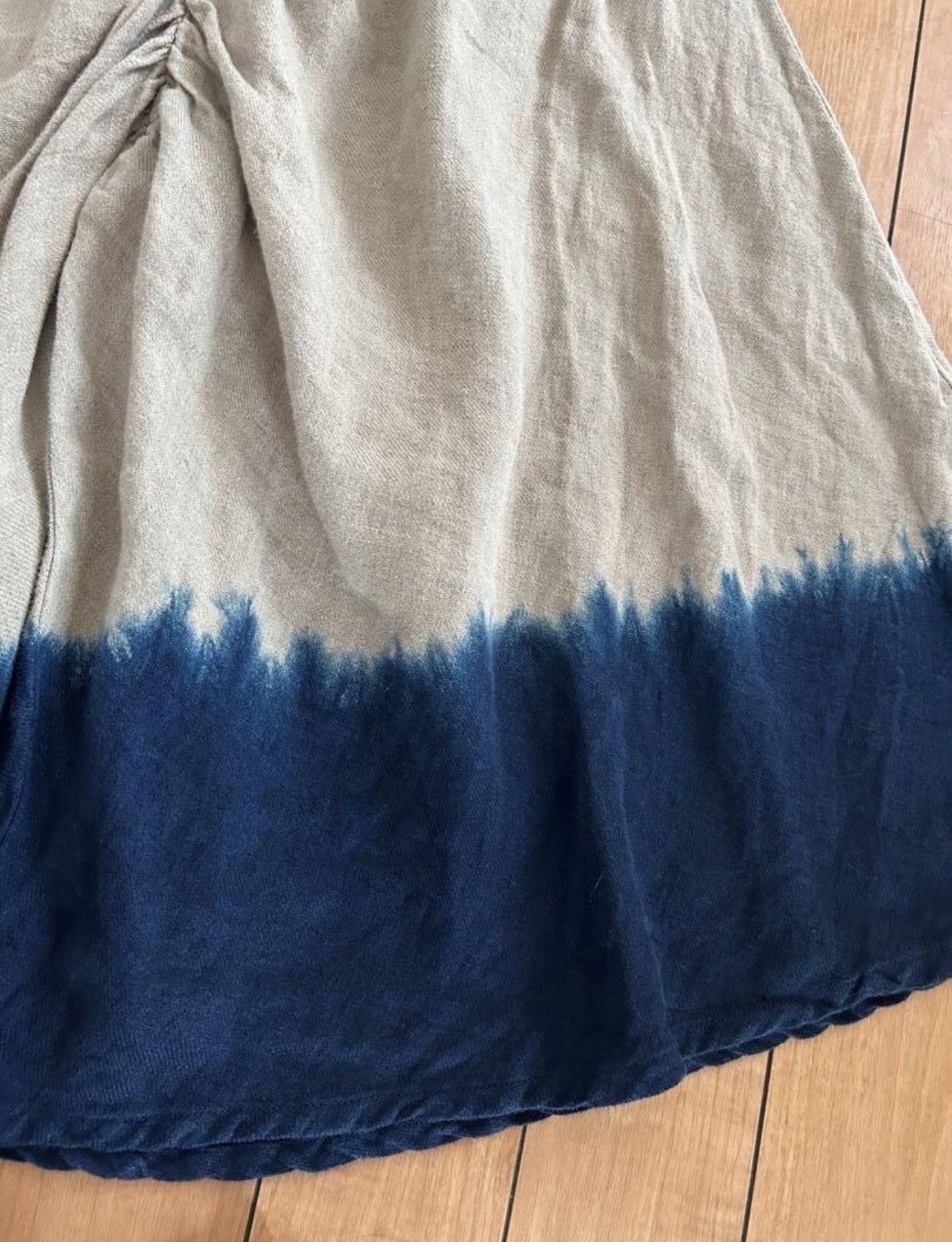 Kapital Kapital Blue Dyeing Gradient Linen Wide Leg Pants Skirt Size 25" / US 0 / IT 36 - 3 Thumbnail